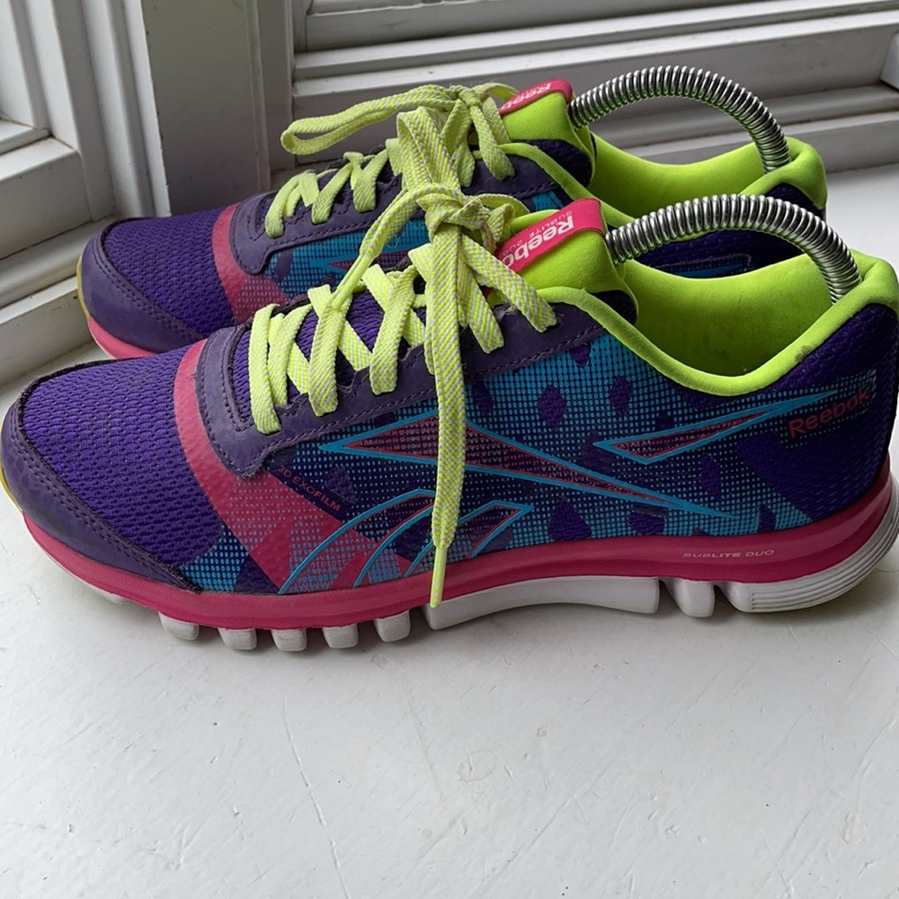 Reebok Sublite Duo Purple, Pink, Green women’s size 6